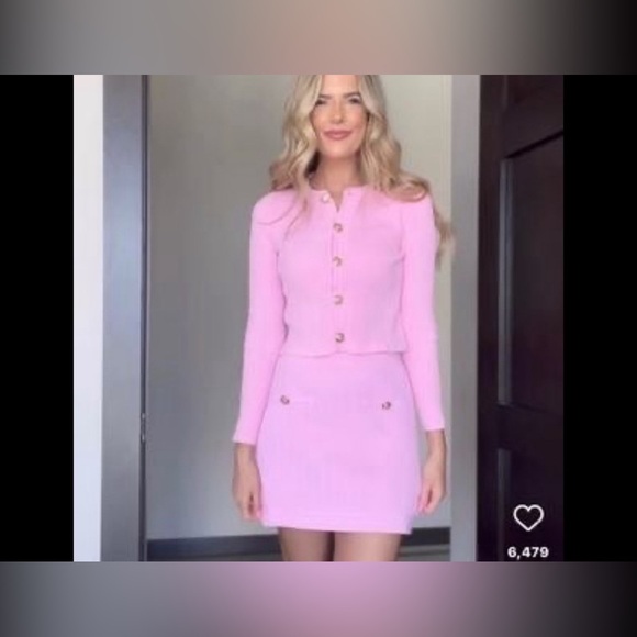 Zara Pink Ribbed Knit Set - Picture 7 of 9